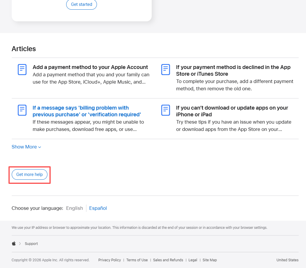 Apple 支持 Get more help